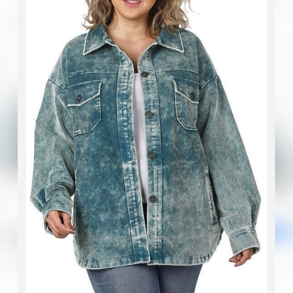 Zenana Premium Vintage Oversized Corduroy Shaket